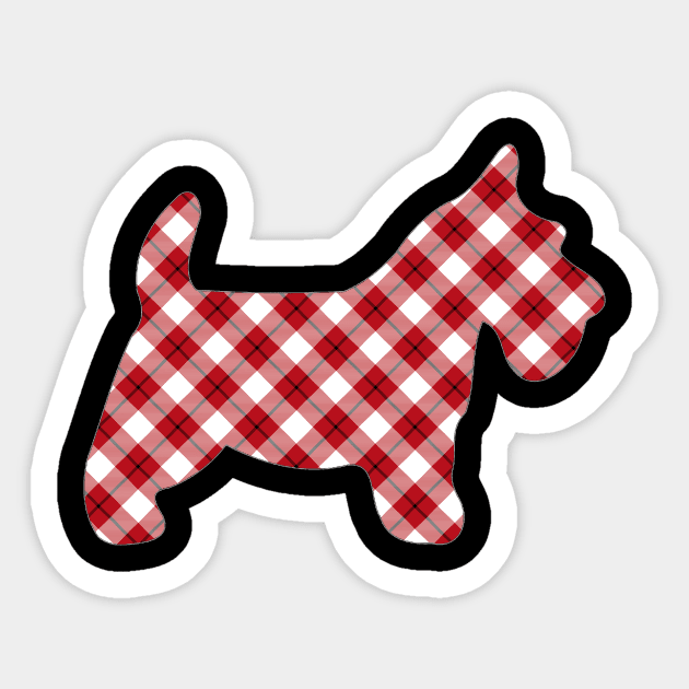 Diagonal Plaid Scotty Dog Sticker by Things2followuhome